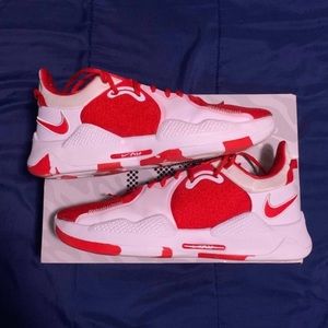 Nike Paul George PG 5 TB Mens Red White Basketball Shoes